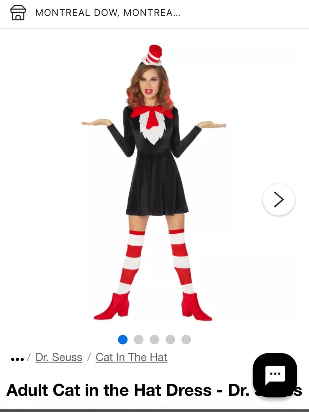 Dr. Seuss Cat in the Hat Costume - Black, Red, White